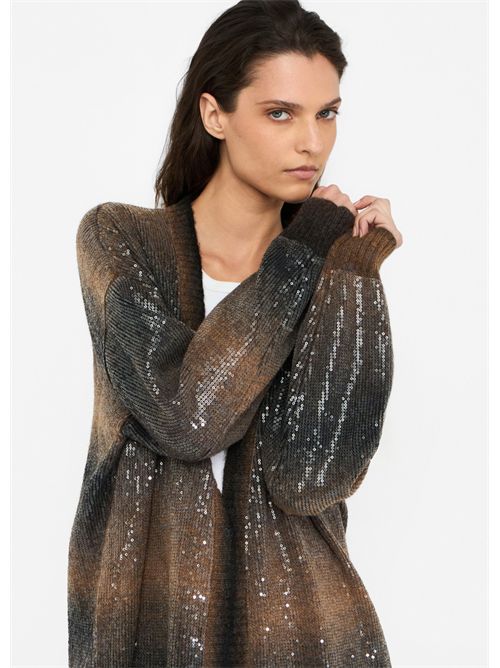 Cardigan lungo con paillettes LIU JO | MF5248MA14R/S9472
